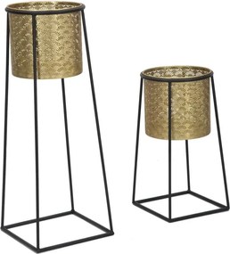 Sada 2 ks kvetinových stojanov Couple Cup čierno-zlatá