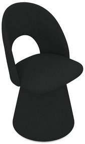 Čierne čalúnené jedálenské kreslo Kalo – Makamii