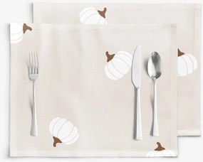 Goldea prestieranie na stôl 100% bavlnené plátno - tekvice na krémovom - sada 2ks 30 x 40 cm