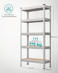 Regál GLR300E01 strieborný