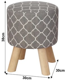 Sivý taburet s potlačou TAFEL NEW