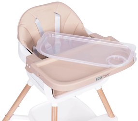 Detská stolička na kŕmenie 2v1 béžová ECOTOYS