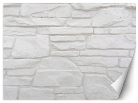 Fototapeta, Bílá kamenná zeď cihla - 100x70 cm
