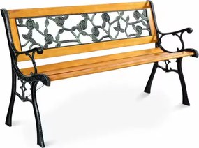 Lean Drevená záhradná lavička s kovovou konštrukciou