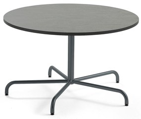 Stôl PLURAL, Ø 1200x720 mm, linoleum - tmavošedá, antracit