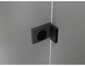 Mexen Lunar, päťuholníkový sprchový kút naklápací vpravo 90 x 80 cm, 8mm číre sklo, čierny profil, 831-090P-080L-70-00-P