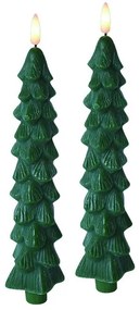 Sada 2 ks vánočních LED svíček Nikolao 5x26 cm zelená