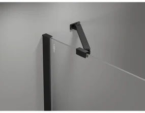 Mexen Otvor pre sprchové dvere MIST (1d+1s) 80x200 cm 6mm čierny, mriežka, pravý, 8A4-080-000-70-77-P
