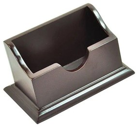 Elegantný drevený stojan na vizitky, tmavohnedý