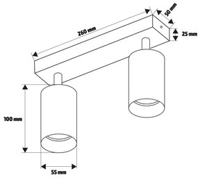Brilagi - Bodové svietidlo SELE 2xGU10/30W/230V biela