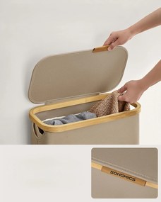 Koš na prádlo Leslie 65 L hnědý