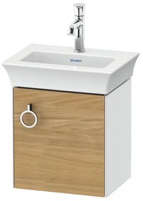 DURAVIT White Tulip závesná skrinka pod umývadielko, 1 dvierka, pánty vpravo, 384 x 298 x 410 mm, dub prírodný masív/biela vysoký lesk, WT4250RH585