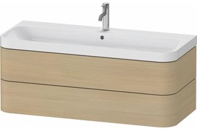 DURAVIT Happy D.2 Plus c-shaped závesná skrinka s nábytkovým umývadlom s otvorom, 2 zásuvky, 1175 x 490 x 480 mm, dub Mediterrane, HP4349O71710000