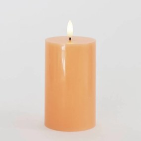 SIRIUS LED vosková sviečka Sille, broskyňová, 7,5 x 12,5 cm