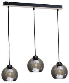 Luster na lanku UNO WOOD 3xE27/60W/230V čierna/hnedá