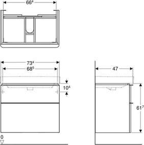 Geberit 500.353.00.1 - Kúpeľňová skrinka pod umývadlo Smyle Square 61,7x73,4 cm biela