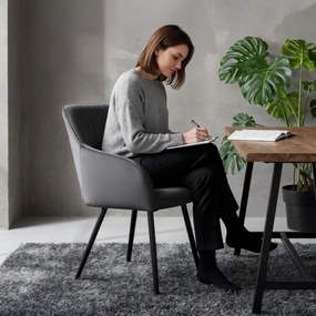 Sada dvoch jedálenských stoličiek FLORENCE zamatové, grafitové / čierne nohy (2 ks)