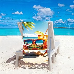 Rýchloschnúca plážová osuška JUST CHILL 100x180 cm farebná, 100% mikrovlákno