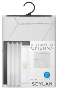 ZÁCLONA NA KRÚŽKOCH SEYLAN 140X250 CM BIELA