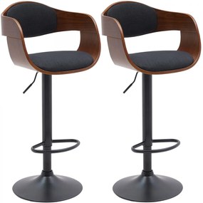 Design-Shop 2x Barová stoličkaKingston B - látka, čierny rám - orech/čierna