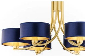 Jupiter 2095 - Závesný luster na retiazke ARTHUR 6xE27/15W/230V modrá/zlatá