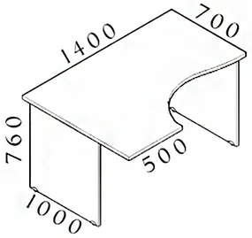 Ergonomický stôl Visio 140 x 100 cm, ľavý, buk