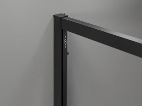 Mexen Exo, sprchovací kút s posuvnými dverami 145 x 75 cm, 6mm číre sklo, čierny profil, 8151-145-075-70-00