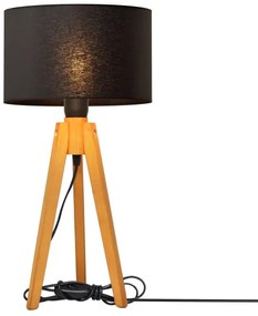 Stolná lampa ALBA 1xE27/15W/230V čierna/dub