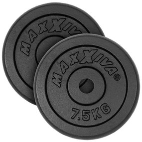 MAXXIVA 81685 Sada 2 závažia na činky celkom 15 kg, liatina, čiern