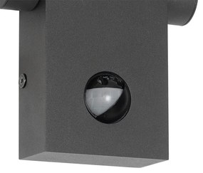 Vonkajšia nástenná lampa antracit vrátane LED IP54 s pohybovým senzorom - Zane