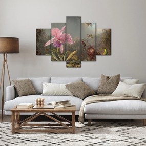 Obraz - Martin Johnson Heade, Cattleya Orchid and Three Hummingbirds, reprodukcia (150x105 cm)
