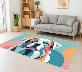 Koberec s motívom psa – pop-art dizajn pre každú izbu Rozmer: 100x150 cm