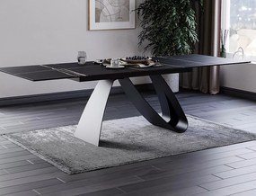 Jedálenský rozkladací stôl Diuna 160/240 cm keramika čierny mramor/čierny