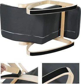 Hojdacie kreslo, relaxačné kreslo, opierka nôh nastaviteľná v 5 stupňoch, šedé