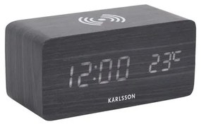 Karlsson 5933BK LED budík/hodiny s nabíjaním 15 cm