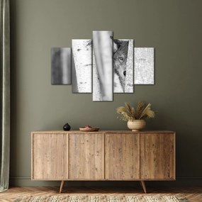 Obraz - Vlk v lese (150x105 cm)