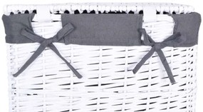 Prútený kôš na bielizeň 114 l biely / sivý