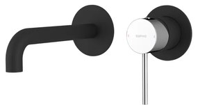 Sapho Sapho, ULTRAMIX 2-prvková podomietková umývadlová batéria, hubica 20cm, čierná mat/chróm, UT018BC