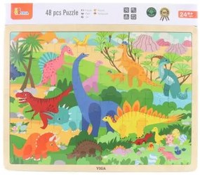 Viga puzzle na podložke 48 častí Poznajme dinosaurov