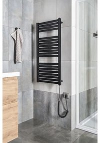 Aqualine - Kúpeľňový elektrický radiátor TONDI-E 300W/230V 97 cm matná čierna