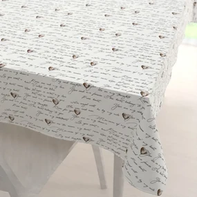 Biante Bavlnený obdĺžnikový obrus Sandra SA-028 Vyznanie lásky 140x220 cm