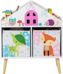 Knižnica v tvare domu s 2 úložnými boxmi