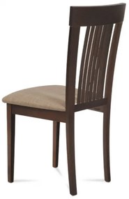 Jedálenská drevená stolička FAGGIO – orech, krémový poťah