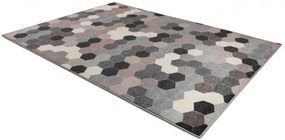 Koberec HEOS 78537 sivý / ružový / krém HEXAGON
