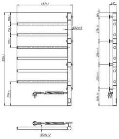 Elektrický otočný sušiak na uteráky ARABESQUE 196W/230V 81,8cm IP44 čierny