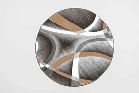 Protišmykový koberec NOVO sivý / hnedý kruh