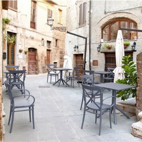 CROSS XL záhradná stolička s podrúčkami dark grey