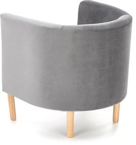 Kreslo ALESSIO - čalúnené - popolavé/prírodné