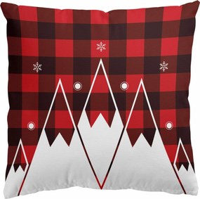 Obliečka na vankúš VELVET JOY Hory 45x45 cm - červená