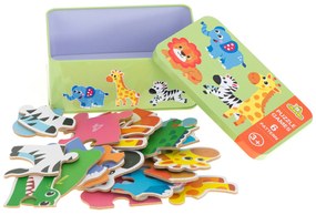 Puzzle safari zvieratká v kovovej krabice 25 prvkov